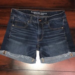 American Eagle dark washed jean shorts